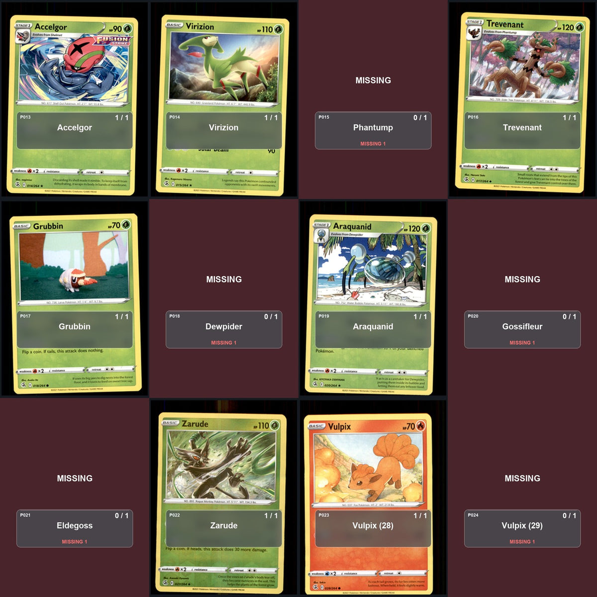 Pokemon TCG SWSH08: Fusion Strike C/UC/R Standard Set 115 Cards