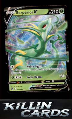 Serperior V 007/195 Pokemon Ultra Rare SWSH12: Silver Tempest Card NM