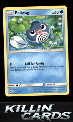 Poliwag (37) 37/214 Pokemon Common SM - Unbroken Bonds Card NM