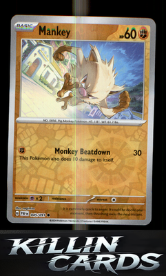 Reverse Holofoil Mankey - 045/091 045/091 Pokemon Common SV: Paldean Fates Card