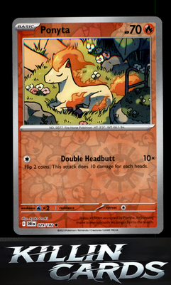 Reverse Holofoil Ponyta 029/182 Pokemon Common SV10: Destined Rivals Card NM