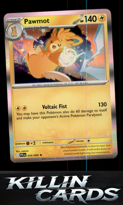 Reverse Holofoil Pawmot 034/094 Pokemon Rare ME02: Phantasmal Flames Card NM