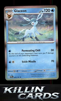 Glaceon 025/131 Pokemon Rare SV: Prismatic Evolutions Card NM