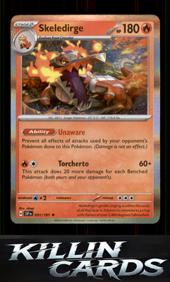 Skeledirge 031/191 Pokemon Rare SV08: Surging Sparks Card NM