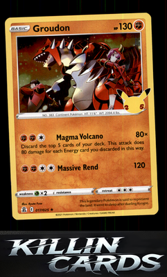 Groudon 017/025 Pokemon Holo Rare Celebrations Card NM