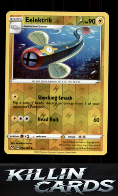 Reverse Holofoil Eelektrik 058/185 Pokemon Uncommon SWSH04: Vivid Voltage Card N