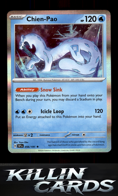 Chien-Pao 056/191 Pokemon Rare SV08: Surging Sparks Card NM