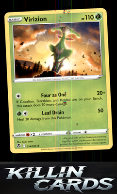 Virizion 014/195 Pokemon Rare SWSH12: Silver Tempest Card NM