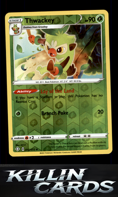 Reverse Holofoil Thwackey 012/072 Pokemon Uncommon Shining Fates Card NM
