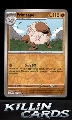 Reverse Holofoil Primeape 091/182 Pokemon Common SV10: Destined Rivals Card NM