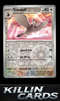 Reverse Holofoil Tranquill 134/162 Pokemon Common SV05: Temporal Forces Card NM