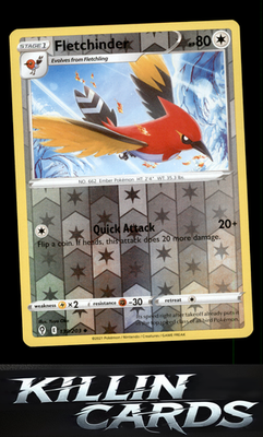 Reverse Holofoil Fletchinder 139/203 Pokemon Uncommon SWSH07: Evolving Skies Car