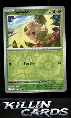 Reverse Holofoil Sewaddle 001/086 Pokemon Common SV: White Flare Card NM