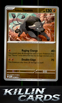 Reverse Holofoil Paldean Tauros 048/094 Pokemon Uncommon ME02: Phantasmal Flames