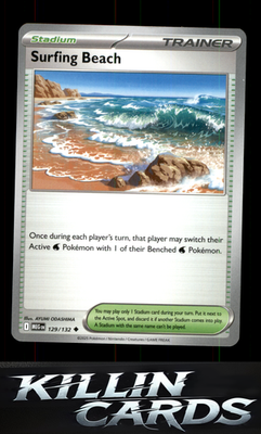 Surfing Beach 129/132 Pokemon Uncommon ME01: Mega Evolution Card NM