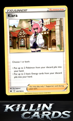 Klara 145/198 Pokemon Uncommon SWSH06: Chilling Reign Card NM