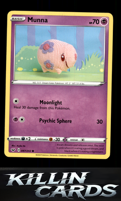 Munna 087/202 Pokemon Common SWSH01: Sword & Shield Base Set Card NM