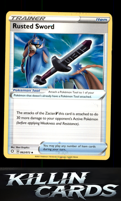 Rusted Sword 062/072 Pokemon Uncommon Shining Fates Card NM