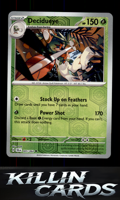 Reverse Holofoil Decidueye 005/064 Pokemon Uncommon SV: Shrouded Fable Card NM