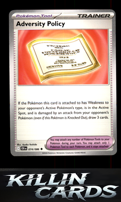 Adversity Policy 074/086 Pokemon Uncommon ME04: Chaos Rising Card NM