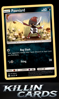 Pawniard 134/236 Pokemon Common SM - Cosmic Eclipse Card NM