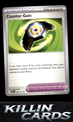 Counter Gain 169/191 Pokemon Uncommon SV08: Surging Sparks Card NM