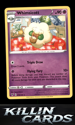 Whimsicott 076/185 Pokemon Rare SWSH04: Vivid Voltage Card NM