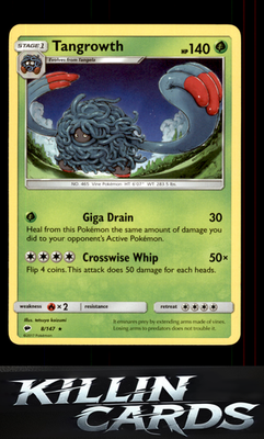 Tangrowth 8/147 Pokemon Rare SM - Burning Shadows Card NM