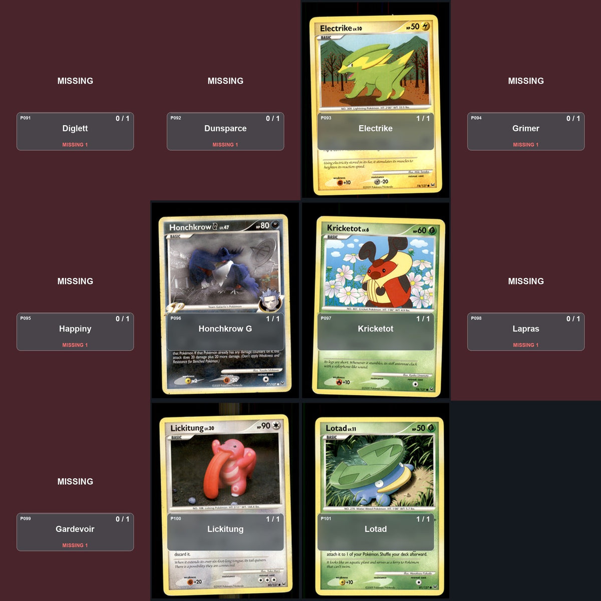 Pokemon TCG Platinum C/UC/R Standard Set 36 Cards
