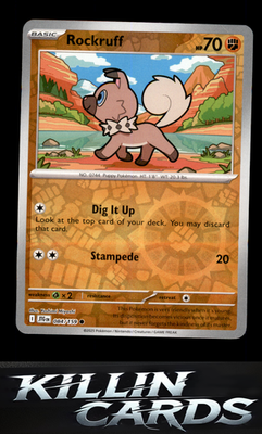 Reverse Holofoil Rockruff 084/159 Pokemon Common SV09: Journey Together Card NM