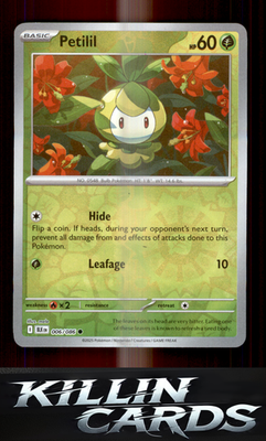 Reverse Holofoil Petilil 006/086 Pokemon Common SV: Black Bolt Card NM