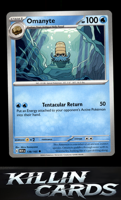 Omanyte - 138/165 138/165 Pokemon Uncommon SV: Scarlet & Violet 151 Card NM
