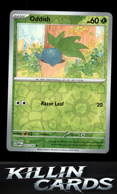 Reverse Holofoil Oddish 043/165 Pokemon Common SV: Scarlet & Violet 151 Card NM