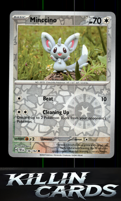 Reverse Holofoil Minccino - 136/162 136/162 Pokemon Common SV05: Temporal Forces