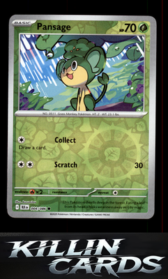 Reverse Holofoil Pansage 004/086 Pokemon Common SV: Black Bolt Card NM