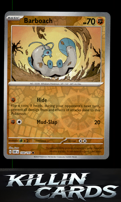 Reverse Holofoil Barboach 108/197 Pokemon Common SV03: Obsidian Flames Card NM