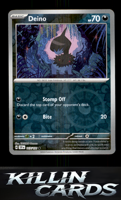 Reverse Holofoil Deino 117/191 Pokemon Common SV08: Surging Sparks Card NM