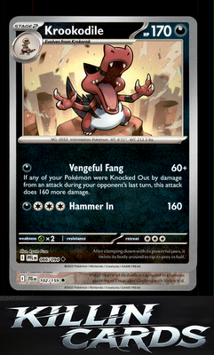 Reverse Holofoil Krookodile 066/094 Pokemon Uncommon ME02: Phantasmal Flames Car