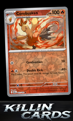 Reverse Holofoil Combusken 041/182 Pokemon Common SV10: Destined Rivals Card NM