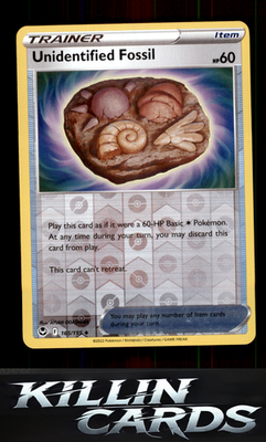 Reverse Holofoil Unidentified Fossil 165/195 Pokemon Uncommon SWSH12: Silver Tem