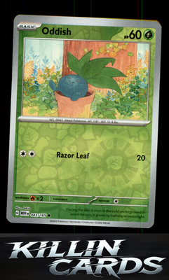 Reverse Holofoil Oddish 043/165 Pokemon Common SV: Scarlet & Violet 151 Card NM