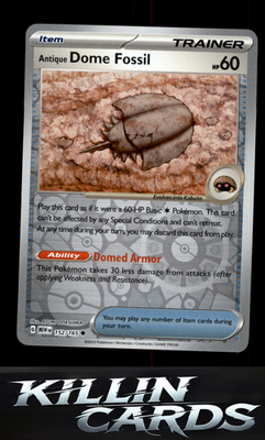 Reverse Holofoil Antique Dome Fossil 152/165 Pokemon Common SV: Scarlet & Violet