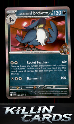 Team Rocket's Honchkrow 127/217 Pokemon Rare ME: Ascended Heroes Card NM