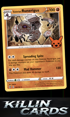 Galarian Runerigus 102/192 Pokemon Rare SWSH02: Rebel Clash Card NM