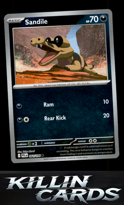 Reverse Holofoil Sandile 064/094 Pokemon Common ME02: Phantasmal Flames Card NM