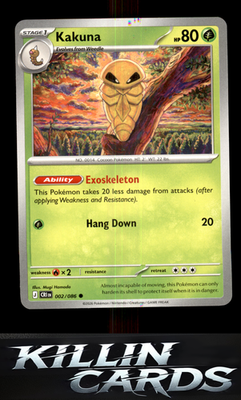 Kakuna 002/086 Pokemon Common ME04: Chaos Rising Card NM
