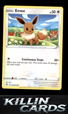 Eevee 205/264 Pokemon Common SWSH08: Fusion Strike Card NM