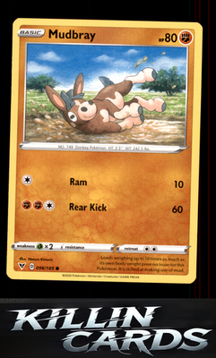 Mudbray 096/185 Pokemon Common SWSH04: Vivid Voltage Card NM
