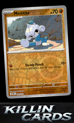 Reverse Holofoil Meditite 099/182 Pokemon Common SV10: Destined Rivals Card NM
