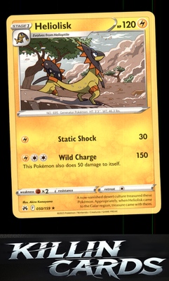 Heliolisk 050/159 Pokemon Rare SWSH: Crown Zenith Card NM